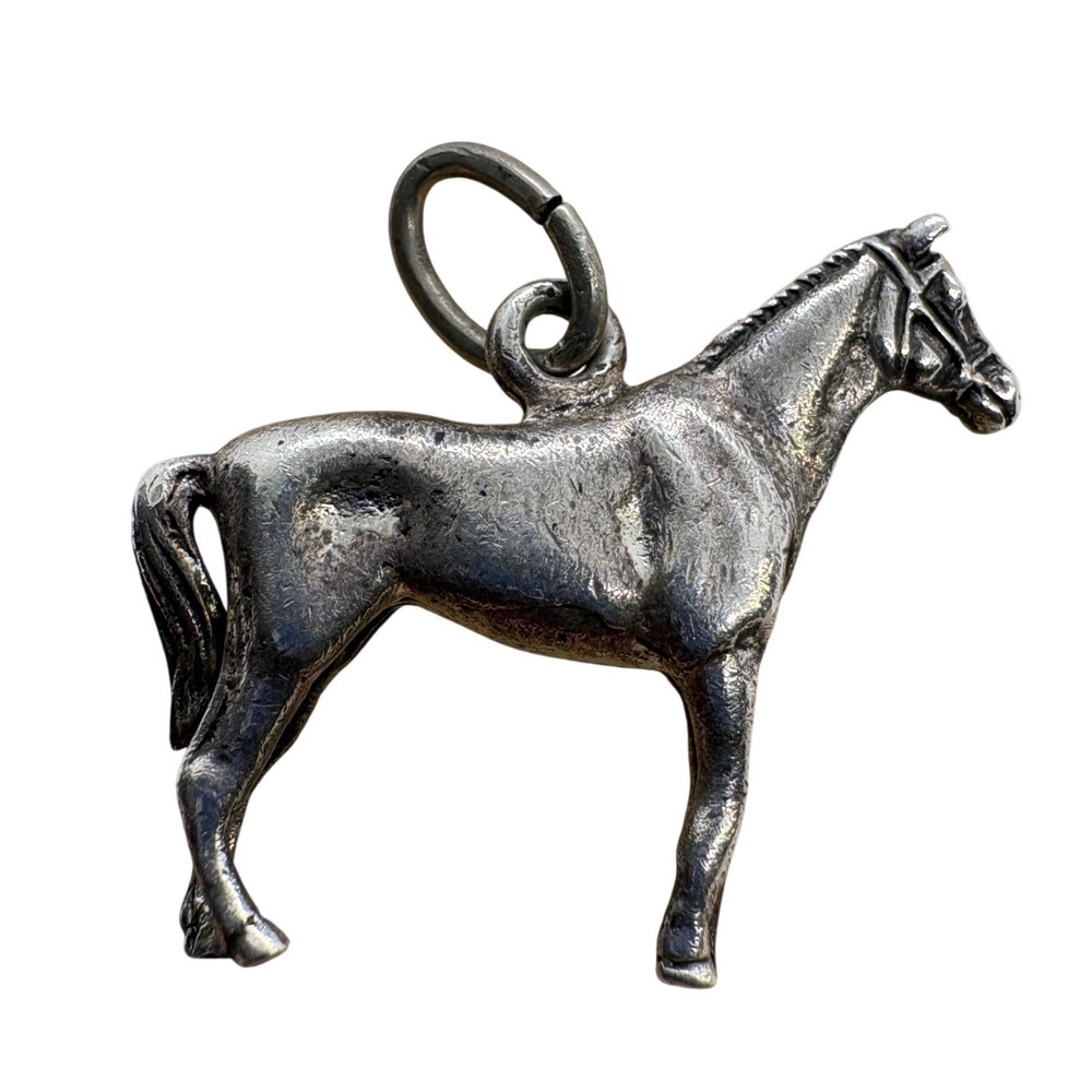 Vintage Beau Sterling Silver Horse Charm 925 Equestrian Pendant 4.22g